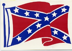 HBS 251 4" x 5.5"  Wavy Battle Flag Sticker   