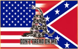 HP6126  US/REBEL Blend Flag w/ Gadsden Snake Dont tread on me Dozen 