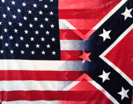 Nice  USA / Rebel Blended Flags Mink Blankets 