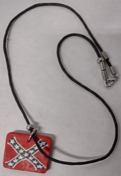 Necklace #77 Square Pendent on Black Cord 
