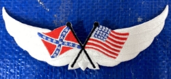 US /Battle Flag Crossed Flags on White Wings Sold Individualy 