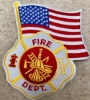 Patch Fire Dept. White with US Flag 