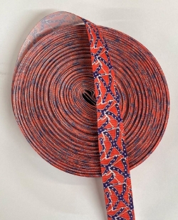 Ribbon 102,  50 yards by 1/2"  cloth Wavy  Battle Flag Ribbon 