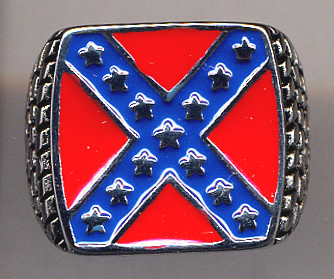 SUPERIOR QUALITY MENS 316 STAINLESS STEEL BATTLE FLAG RING  WITH DECORATIVE SIDES 