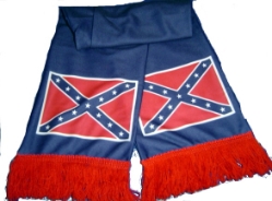 Blue Scarf with Battle Flags on Ends - Blue Scarf