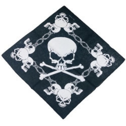 Bandana with center skull and barbwire 