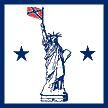 S169  STATUE OF LIBERTY HOLDING CONFEDERATE FLAG 