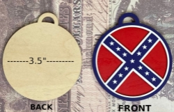 WOODEN CONFEDERATE ORNAMENT ONE SIDED - SOLD INDIVIDUALLY AND BY THE DOZEN Christmas, novelty